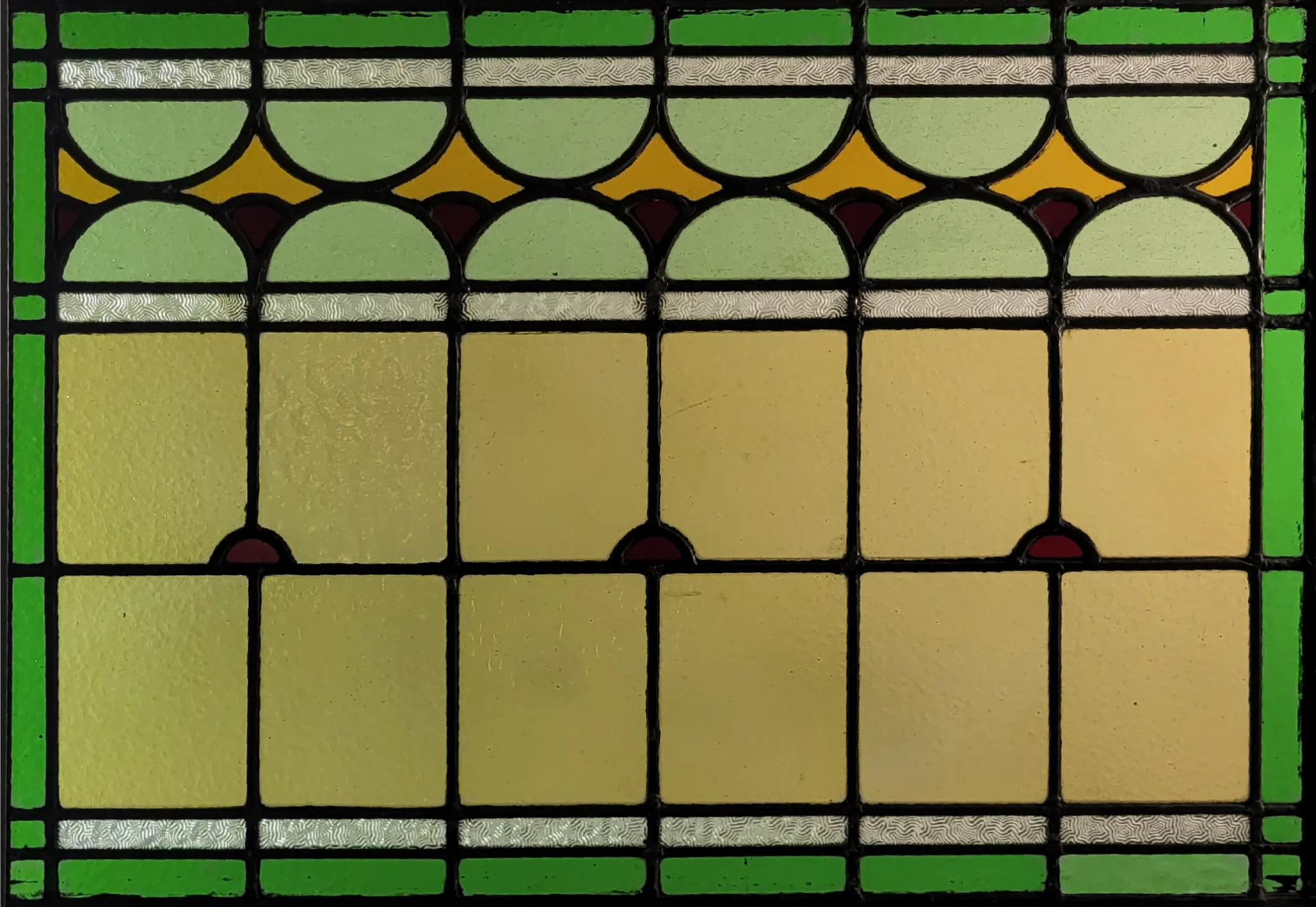 Boogmotief groen geel